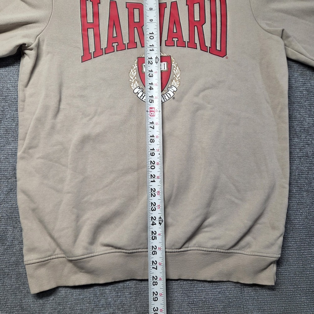 Harvard Sweatshirt Mens Small Beige H&M Regular Fit Crewneck Fleece Pullover - Picture 10 of 15